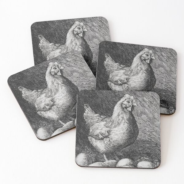 Item preview, Vintage Chicken With Eggs Engraving Farm Nature Illustration designed and sold by VISO-art.