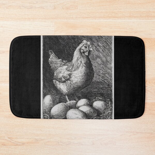 Item preview, Vintage Chicken With Eggs Engraving Farm Nature Illustration designed and sold by VISO-art.