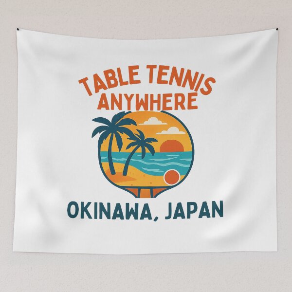 Item preview, Okinawa Japan Table Tennis Anywhere Retro Beach Ping Pong Paddle designed and sold by OhMyPingCo.