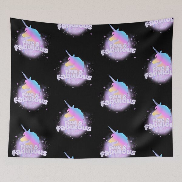 Item preview, Five And Fabulous Unicorn Pastel Rainbow Mystical Birthday Girl designed and sold by KAWKAW-DRHM.