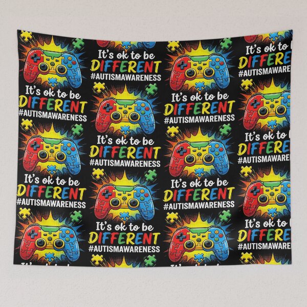 Item preview, It’s Ok To Be Different Video Game Controller Puzzle Gamer Autism Awareness designed and sold by KAWKAW-DRHM.