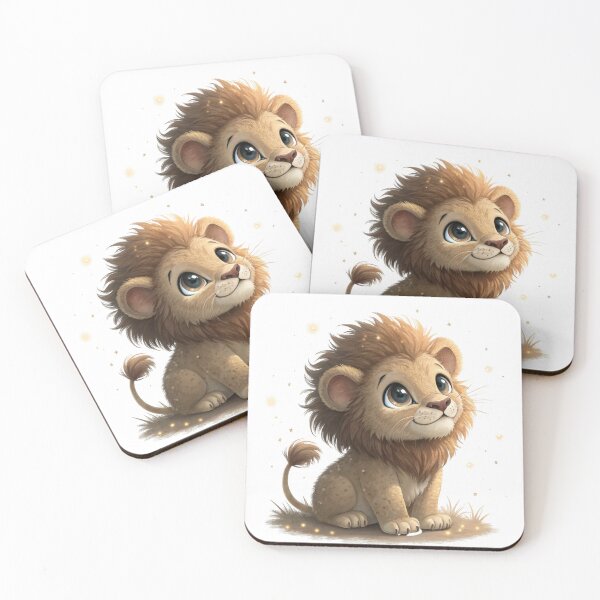 Item preview, Cute Baby Lion Safari Nursery Wall Art designed and sold by BastiStudio.