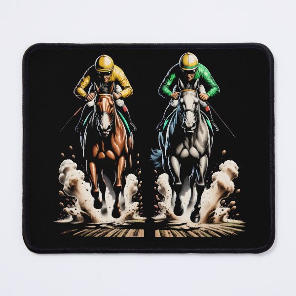 Item preview, Horse Racing Jockey Duel Illustration – Vintage Equestrian Racing Art designed and sold by WearVerse440.