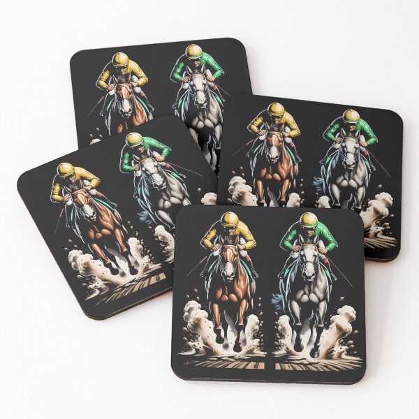 Item preview, Horse Racing Jockey Duel Illustration – Vintage Equestrian Racing Art designed and sold by WearVerse440.