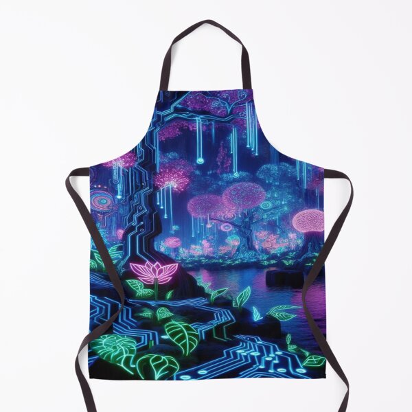 Item preview, Futuristic Neon Forest Art with Glowing Nature Energy designed and sold by FotoworldEdel.