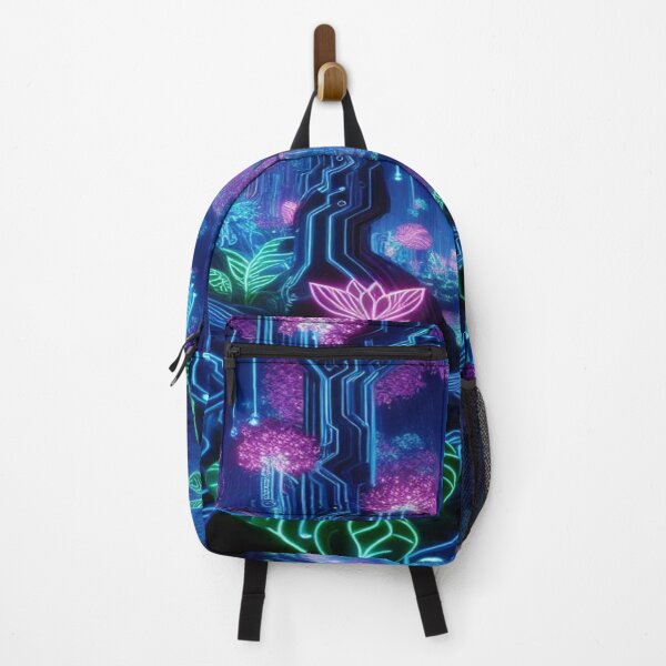 Item preview, Futuristic Neon Forest Art with Glowing Nature Energy designed and sold by FotoworldEdel.