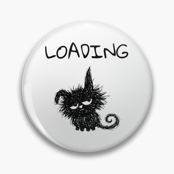 Item preview, Funny Black Cat – Loading Mood | Doodle Cat Meme designed and sold by moodiecatshop.