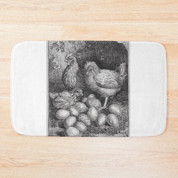 Item preview, Vintage Chicken With Eggs Engraving Farm Nature Illustration designed and sold by VISO-art.