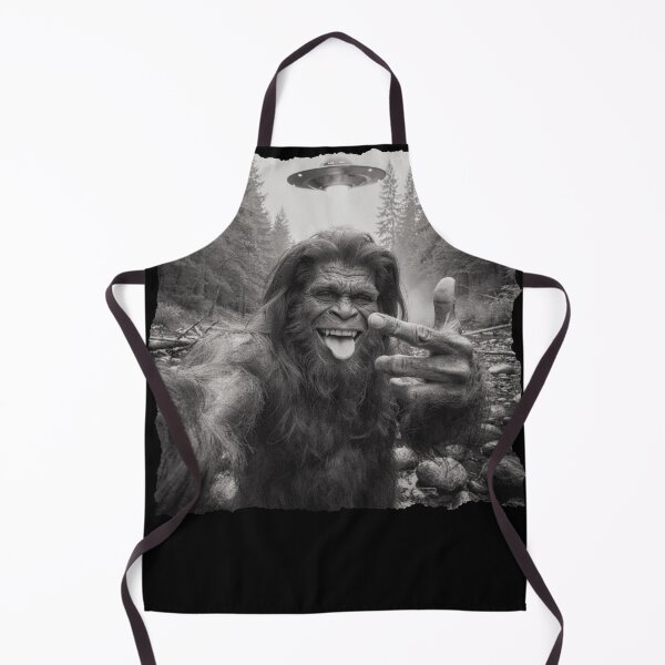 Item preview, Funny Bigfoot Selfie with UFO, Sasquatch Alien Encounter Meme designed and sold by NovaNookStudio.