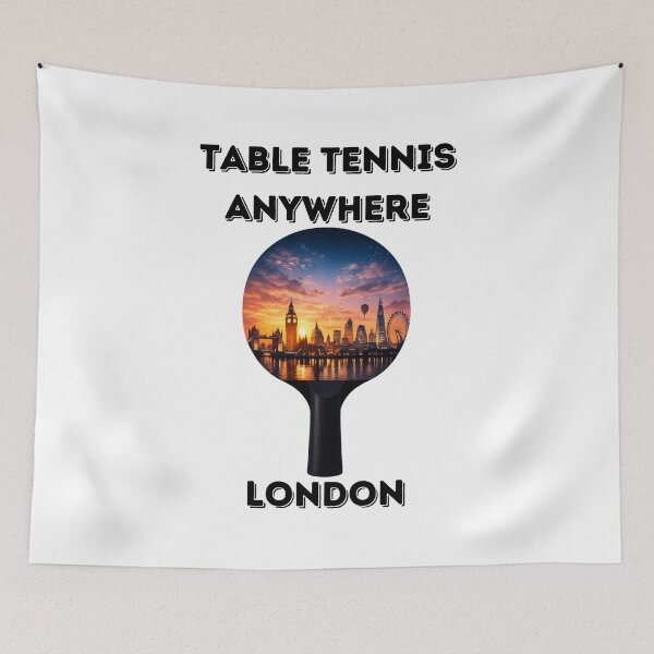 Item preview, London Table Tennis Anywhere Skyline Sunset Ping Pong Paddle UK designed and sold by OhMyPingCo.