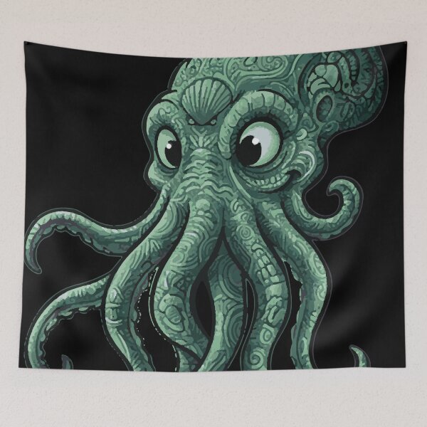 Item preview, Cthulhu with mystical motifs - Mandala style designed and sold by Wolagno.
