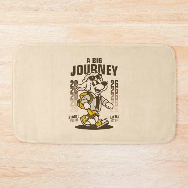 Item preview, A Big Journey Starts With Little Step Sheep Cartoon Vintage Motivation Design designed and sold by adipra.