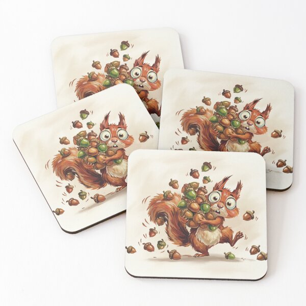 Item preview, Greedy Squirrel Problems – Too Many Acorns Cartoon designed and sold by NatureBrushbyMariela.