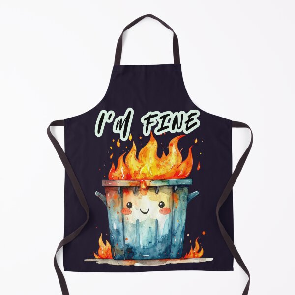 Item preview, Blue trash can in flames, I'm fine designed and sold by LiskoDesign.