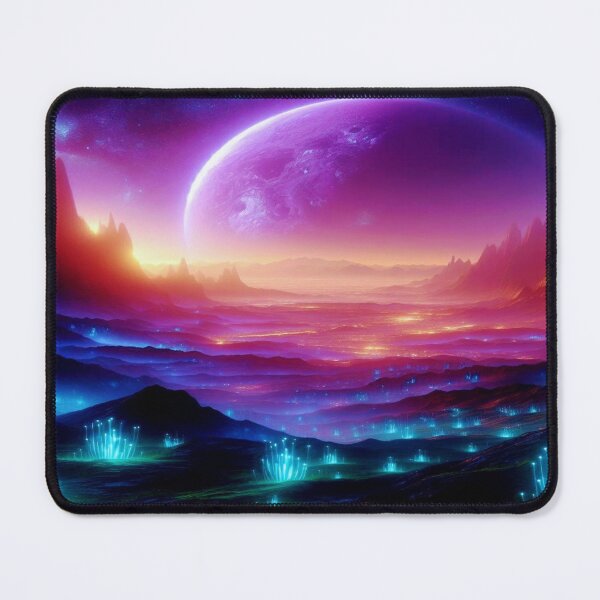 Item preview, Cosmic Neon Landscape with Glowing Alien Fantasy Light designed and sold by FotoworldEdel.