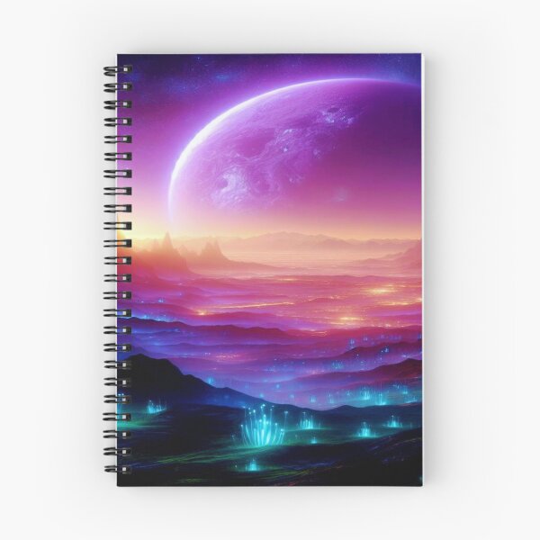 Item preview, Cosmic Neon Landscape with Glowing Alien Fantasy Light designed and sold by FotoworldEdel.