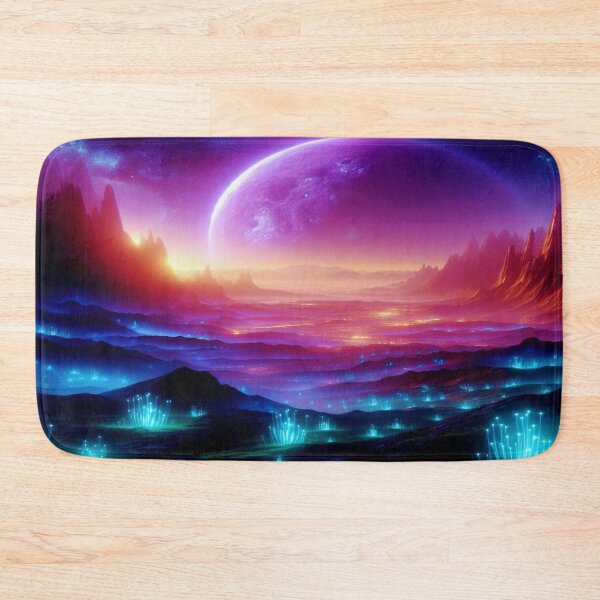 Item preview, Cosmic Neon Landscape with Glowing Alien Fantasy Light designed and sold by FotoworldEdel.