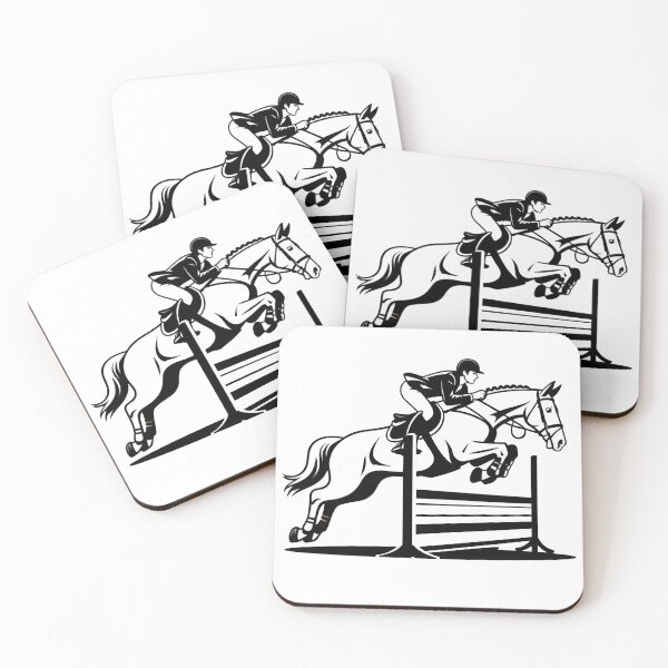 Item preview, Equestrian Show Jumping Horse Rider Silhouette Clean Minimal Sport Design designed and sold by WearVerse440.