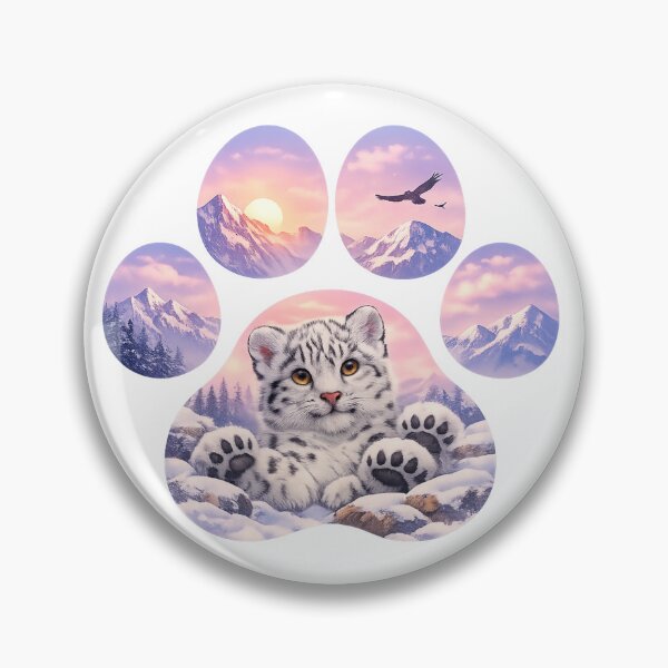Item preview, Cute Snow Leopard Paw Mountain Design designed and sold by Gezonde-Voeding.