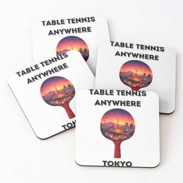 Item preview, Tokyo Japan Table Tennis Anywhere Skyline Mount Fuji Sunset Ping Pong designed and sold by OhMyPingCo.