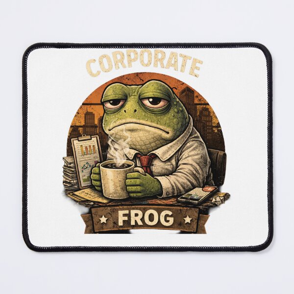Item preview, Corporate Frog Funny Office Humor Burnout Existential Dread Shirt designed and sold by Hoffmann-Shop.