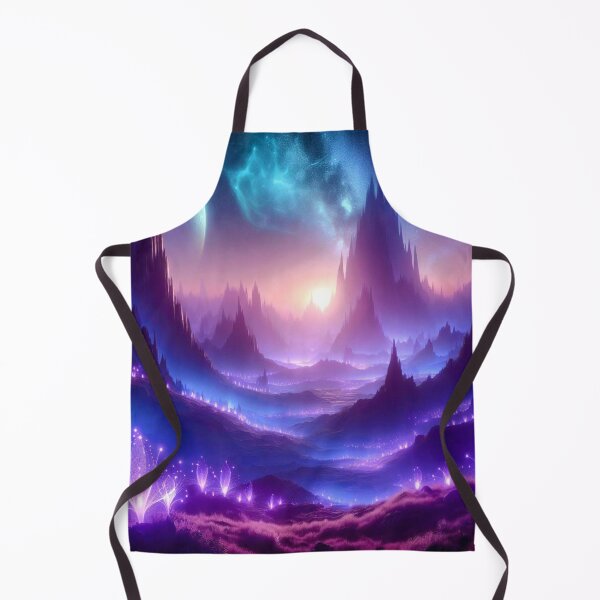 Item preview, Vibrant Cosmic Fantasy Landscape with Glowing Mountain Light designed and sold by FotoworldEdel.
