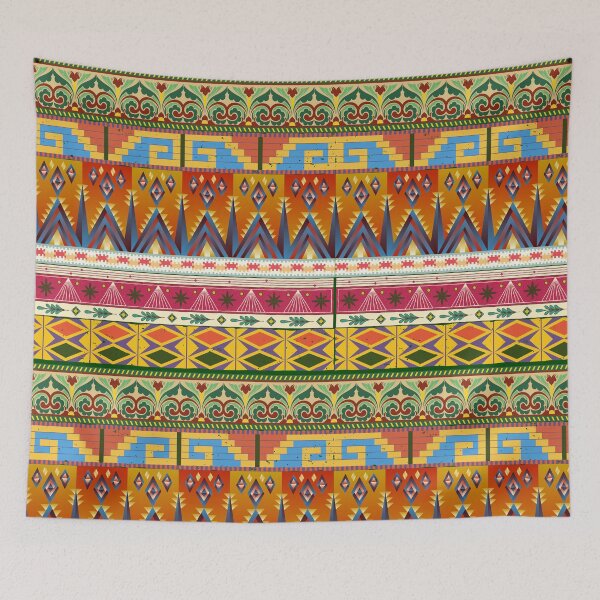 Item preview, Bold Folk Geometric Pattern with Ornamental Tribal Shapes | Vintage Ethnic Seamless designed and sold by SWETA HALDER.