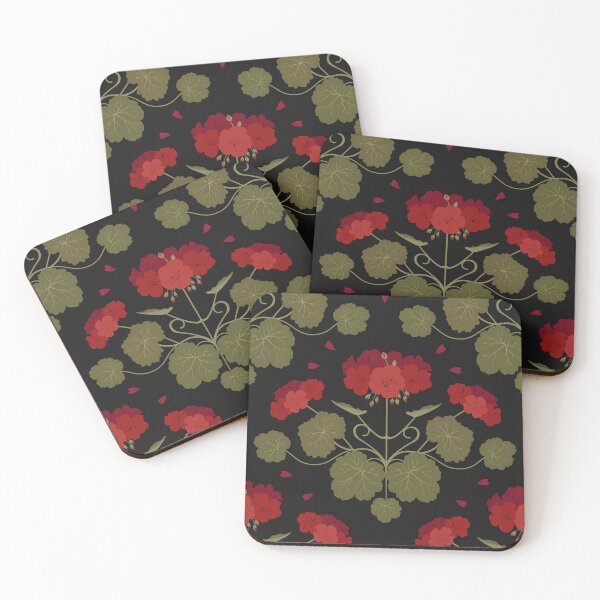 Item preview, Vintage Red Geranium Botanical Pattern designed and sold by Avisnanna.