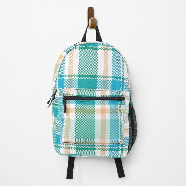 Item preview, Seamless Plaid Pattern in Teal Blue and Soft Orange designed and sold by PowerAntShop.