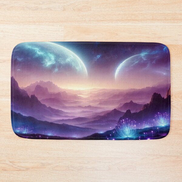 Item preview, Surreal Cosmic Landscape with Twin Moons and Glowing Fantasy Light designed and sold by FotoworldEdel.