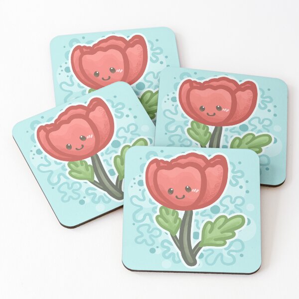 Item preview, Poppy Flower with Smiley Face designed and sold by Khotekmei.