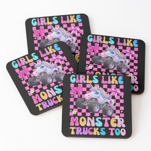 Item preview, Girls Like Monster Trucks Too Unicorn.Girls Like Monster Trucks Too Unicorn.Pink Trucks Unicorn designed and sold by BornBorn.