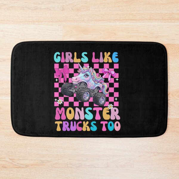 Item preview, Girls Like Monster Trucks Too Unicorn.Girls Like Monster Trucks Too Unicorn.Pink Trucks Unicorn designed and sold by BornBorn.