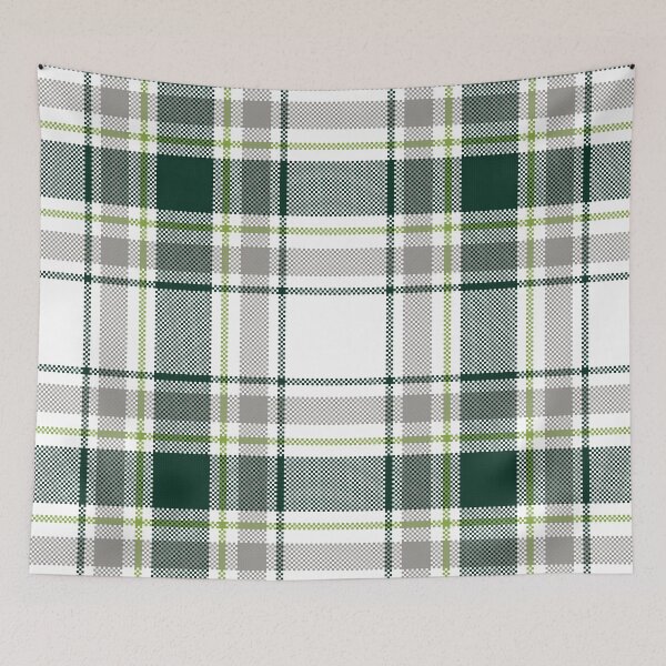 Item preview, Minimal Plaid Pattern in Green and Gray Tones designed and sold by PowerAntShop.