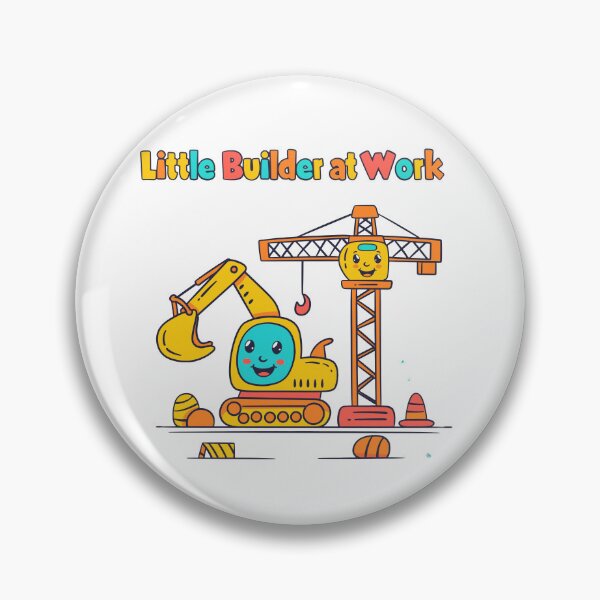 Item preview, Small construction worker at work - excavator and crane designed and sold by FehlingMedia.