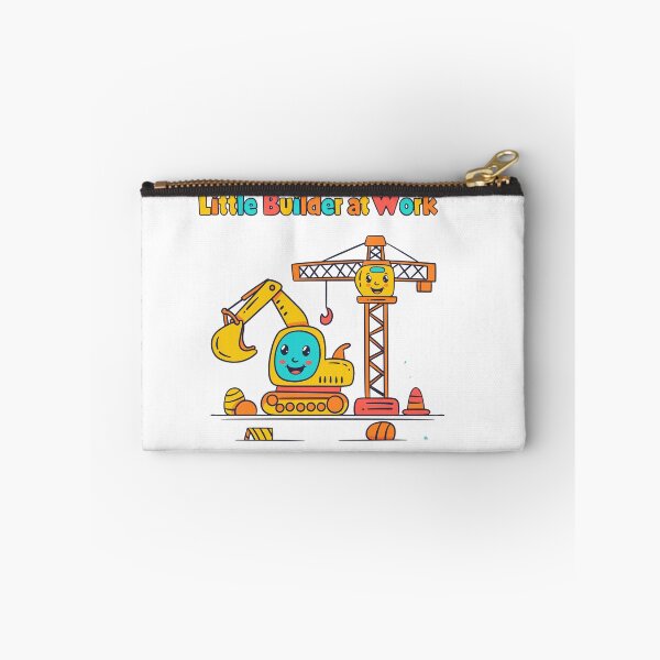 Item preview, Small construction worker at work - excavator and crane designed and sold by FehlingMedia.