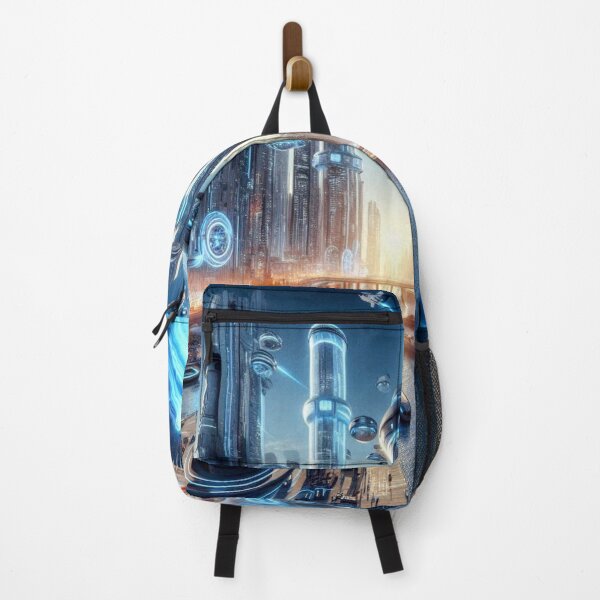 Item preview, Futuristic Neon Cityscape with Flying Vehicles and Cosmic Light designed and sold by FotoworldEdel.