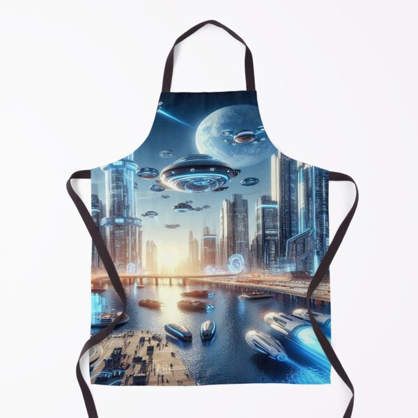 Item preview, Futuristic Neon Cityscape with Flying Vehicles and Cosmic Light designed and sold by FotoworldEdel.
