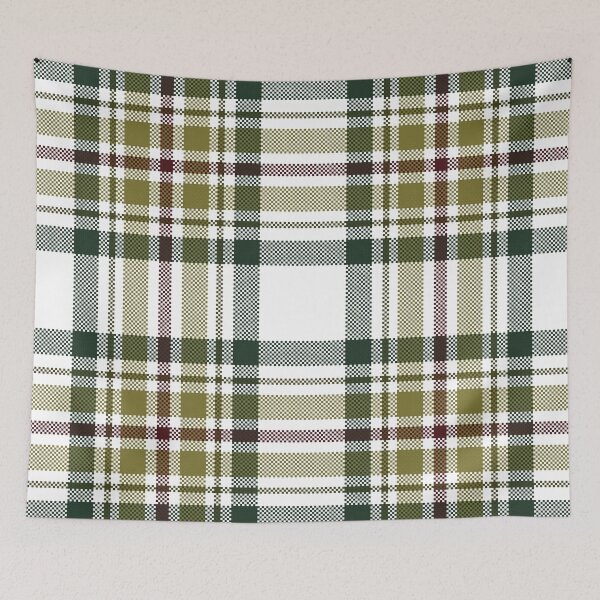 Item preview, Traditional Tartan Plaid Pattern in Forest Green and Burgundy Maroon designed and sold by PowerAntShop.