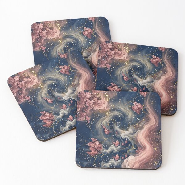 Item preview, Celestial Navy Gold Nebula Blossom Cosmic Art designed and sold by SpoonLogiq.