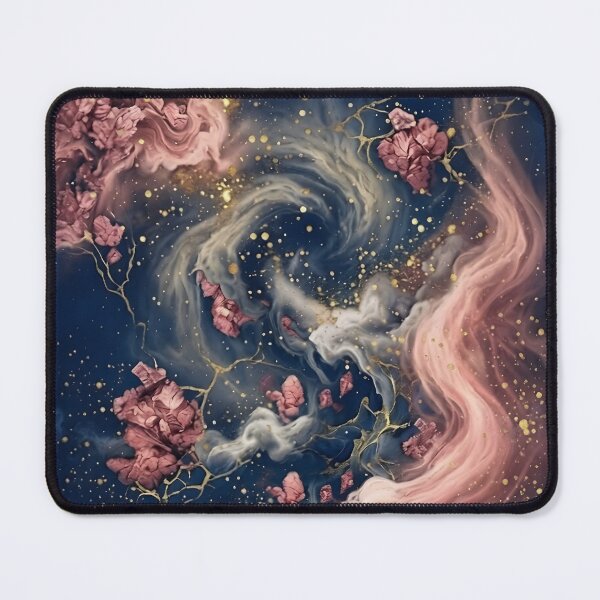 Item preview, Celestial Navy Gold Nebula Blossom Cosmic Art designed and sold by SpoonLogiq.