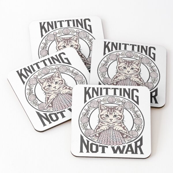 Item preview, Knitting Not War Cute Cat Yarn Peace Craft Lover Design designed and sold by KrystinaGiGi.
