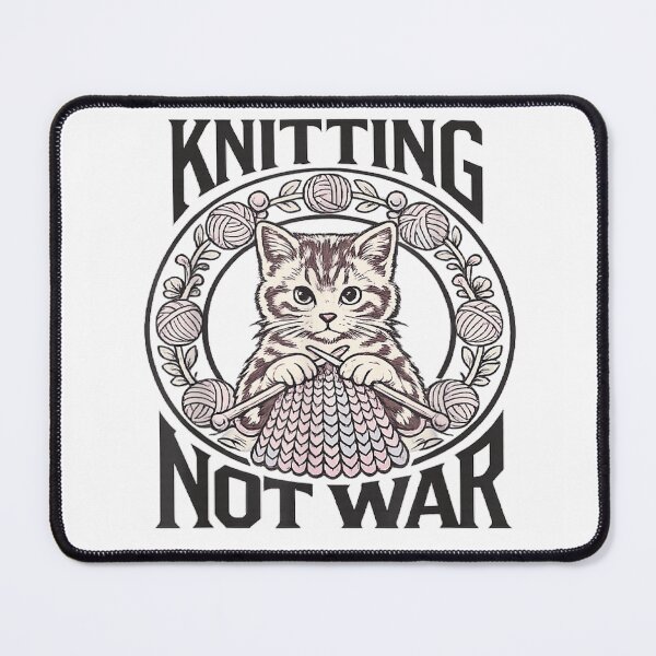 Item preview, Knitting Not War Cute Cat Yarn Peace Craft Lover Design designed and sold by KrystinaGiGi.
