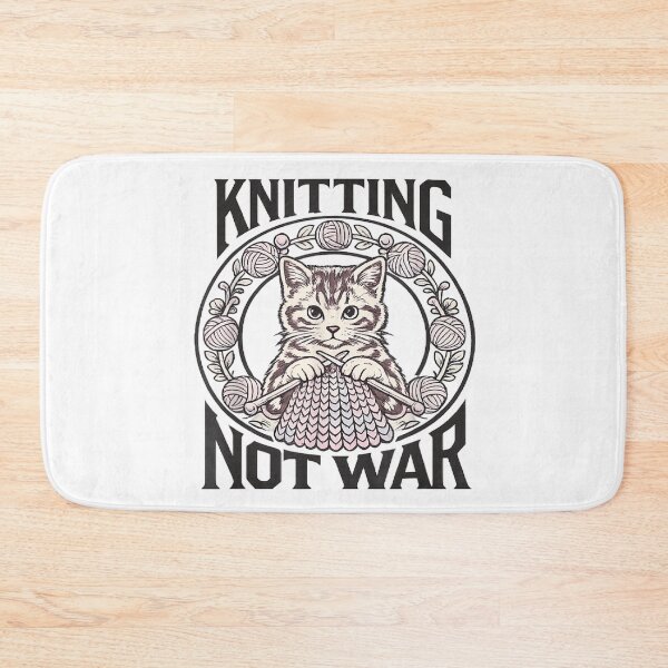 Item preview, Knitting Not War Cute Cat Yarn Peace Craft Lover Design designed and sold by KrystinaGiGi.