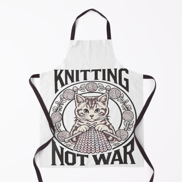 Item preview, Knitting Not War Cute Cat Yarn Peace Craft Lover Design designed and sold by KrystinaGiGi.