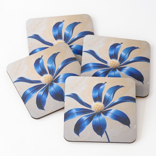 Artikelvorschau, Elektrisch blaue Blume – Moderne florale 3D-Texturkunst entworfen und verkauft von Art-Inspir-AI.