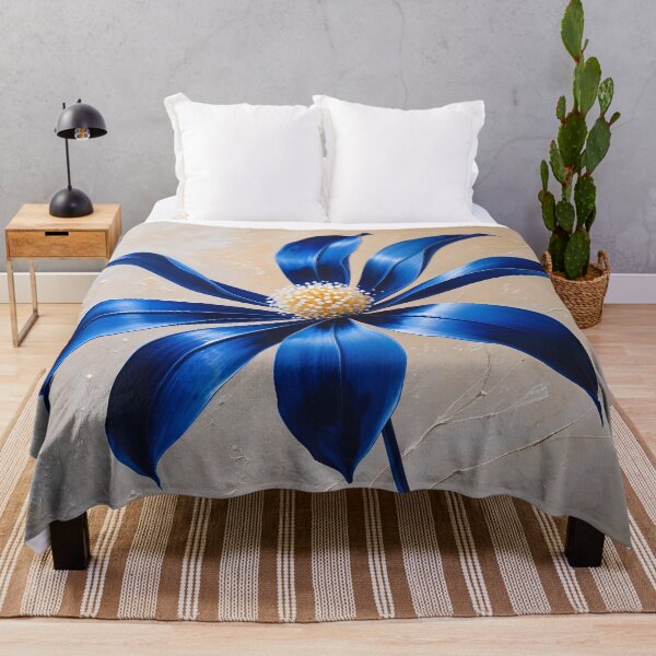 Item preview, Electric Blue Flower - Modern 3D Texture Floral Art designed and sold by Art-Inspir-AI.