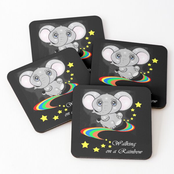 Item preview, Cute Elephant Walking on a Rainbow  designed and sold by Shirley cute art .