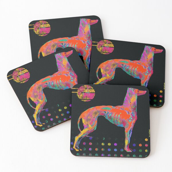 Item preview, Bold Neon Glow Sighthound Dog Art designed and sold by MikZviagin.