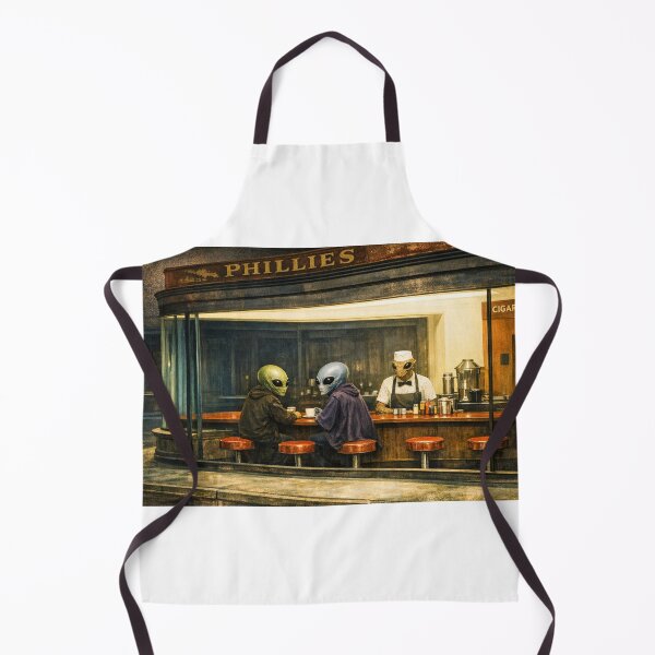 Item preview, Alien Twist on Edward Hoppers Nighthawks Painting designed and sold by Halifaxartguy.